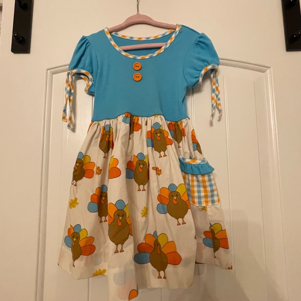 Eleanor Rose Blue and White Turkey Dress